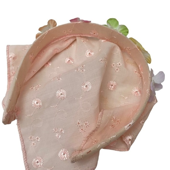 Girl’s Headband Scarf Pink Eyelet Floral Embellishment - Picture 5 of 7